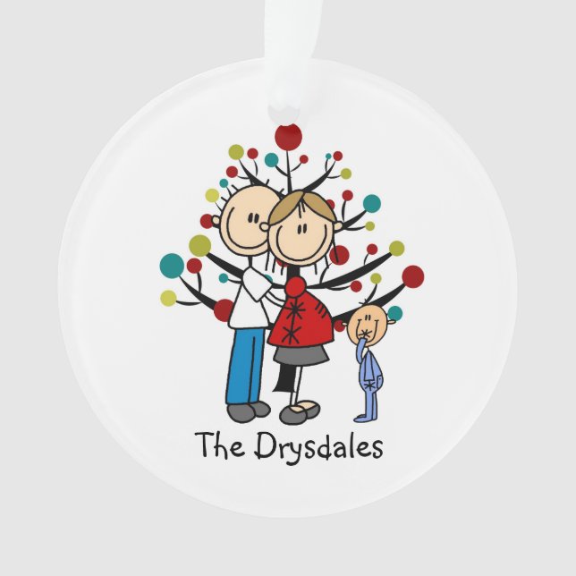 Expectant Couple Toddler Boy Christmas Ornament (Front)