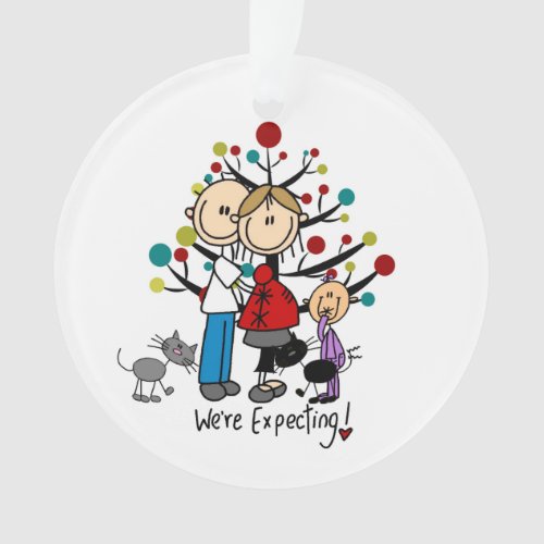 Expectant Couple Toddler Girl Acrylic Ornament