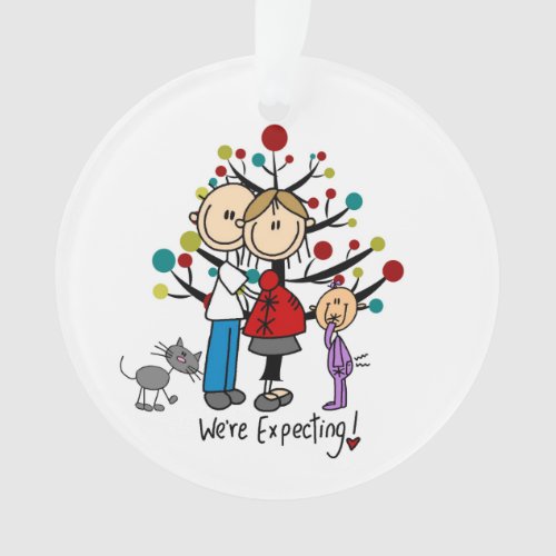 Expectant Couple Toddler Girl Acrylic Ornament