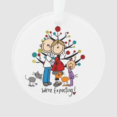 Expectant Couple Toddler Girl Acrylic Ornament