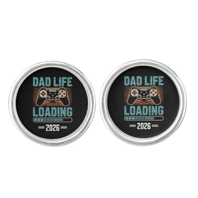 Expectant Father Dad Life Loading 2026 Cufflinks (Front)