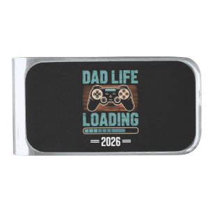 Expectant Father Dad Life Loading 2026 Silver Finish Money Clip