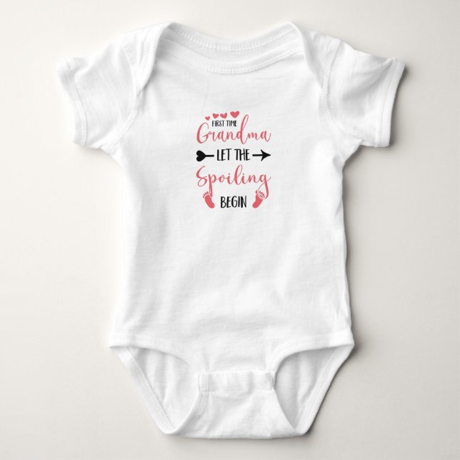 Expectant Grandparents Greatest Omi Arrow Grandma Baby Bodysuit (Front)