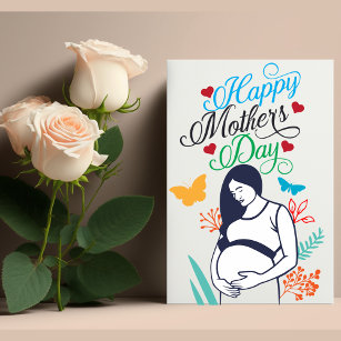 Expectant Mother Mother's Day Folded Greeting Card