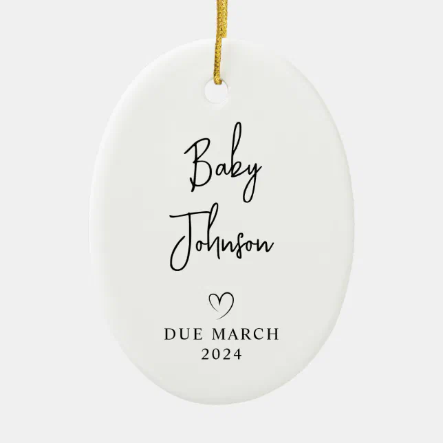 Expectant Parents Photo Baby Due 2024 Ceramic Ornament Zazzle