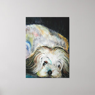 Expectation Pet Dog Canvas Print - Painting