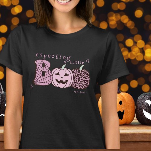 Expecting a Little Boo Halloween Baby Announcement T_Shirt