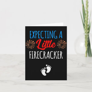 Expecting A Little Firecracker New Mom 4th Of July Card