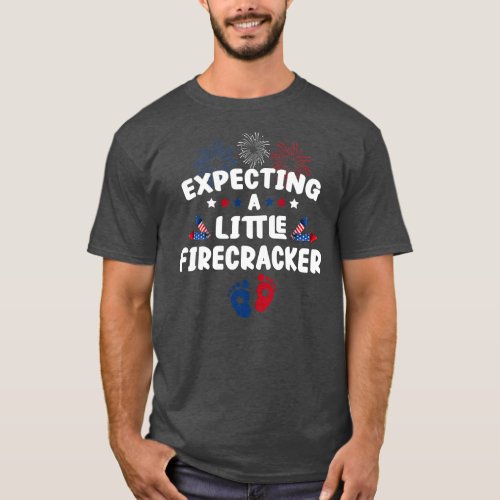 Expecting A Little Firecracker Patriotic T_Shirt