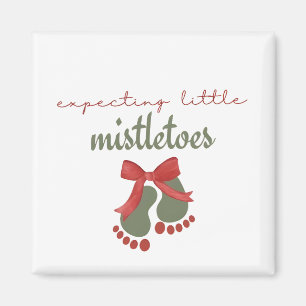 Expecting a Little Mistletoes Christmas Pregnancy Magnet