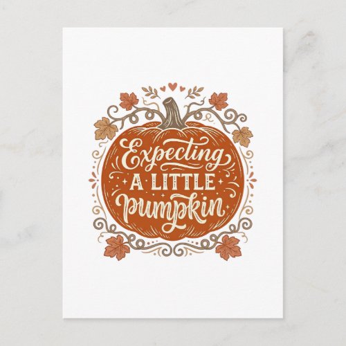 Expecting A Little Pumpkin Fall Pregnancy Shirt_1 Postcard