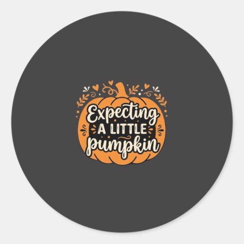 Expecting a Little Pumpkin Halloween Pregnancy Des Classic Round Sticker