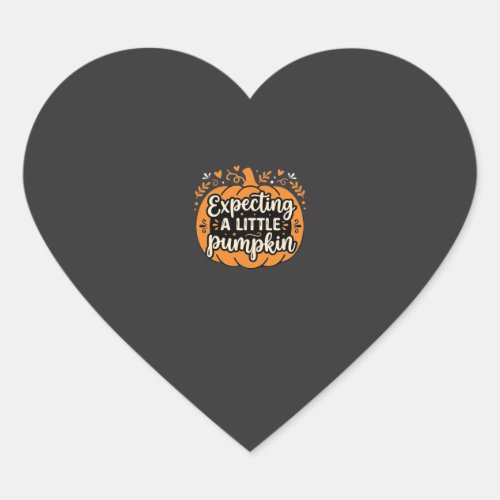 Expecting a Little Pumpkin Halloween Pregnancy Des Heart Sticker