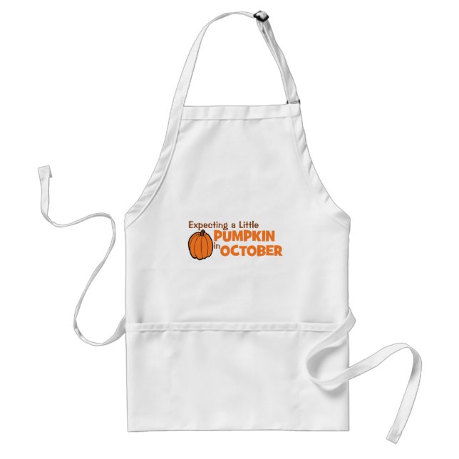 Expecting A Little Pumpkin In October Adult Apron (Front)