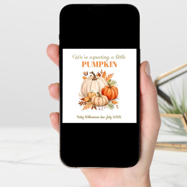 Expecting A Little Pumpkin Pregnancy  Announcement (Front Digital)