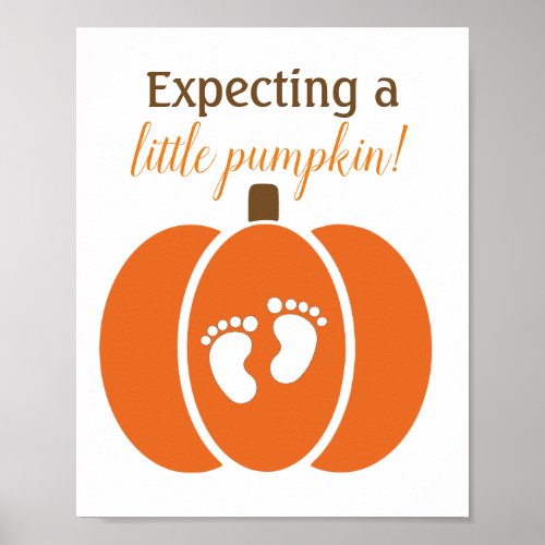 Expecting a Little Pumpkin Pregnancy Announcement Poster