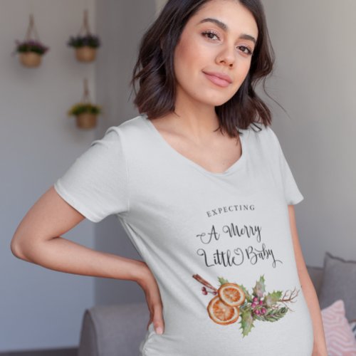 Expecting A Merry Little Baby Christmas T_Shirt