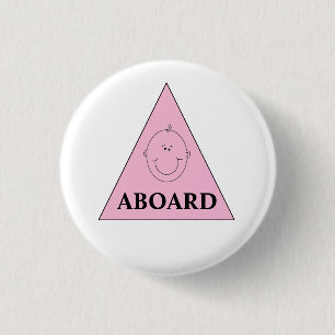 Expecting Announcement Girl Button