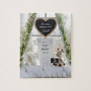Expecting baby Floral Pregnancy Announcement  Jigsaw Puzzle