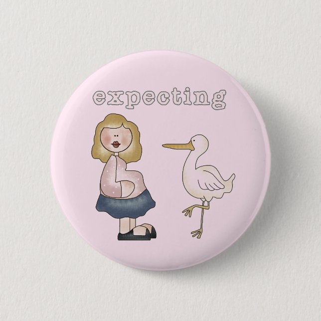 Expecting Baby - Stork Tshirts and Gifts Pinback Button (Front)