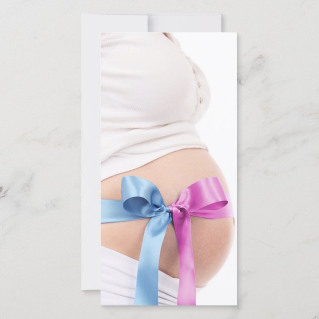 Expecting Boy or Girl--Pregnant Belly note card (Front)