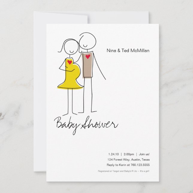 Expecting Couple Baby Shower 5x7 Invitations (Front)