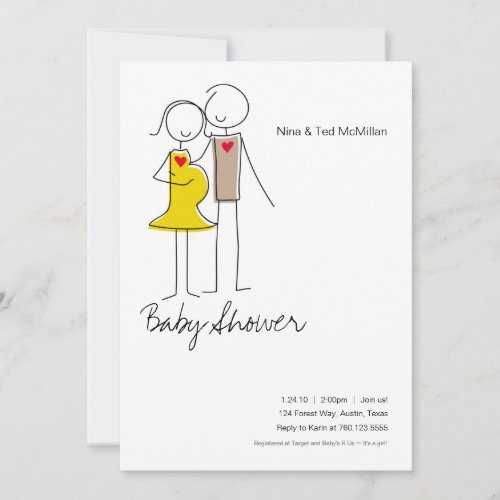 Expecting Couple Baby Shower 5x7 Invitations