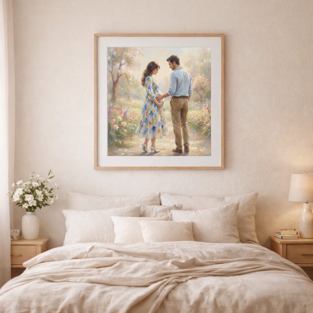 Expecting Couple Impressionist Style Art  Poster (Creator Uploaded)