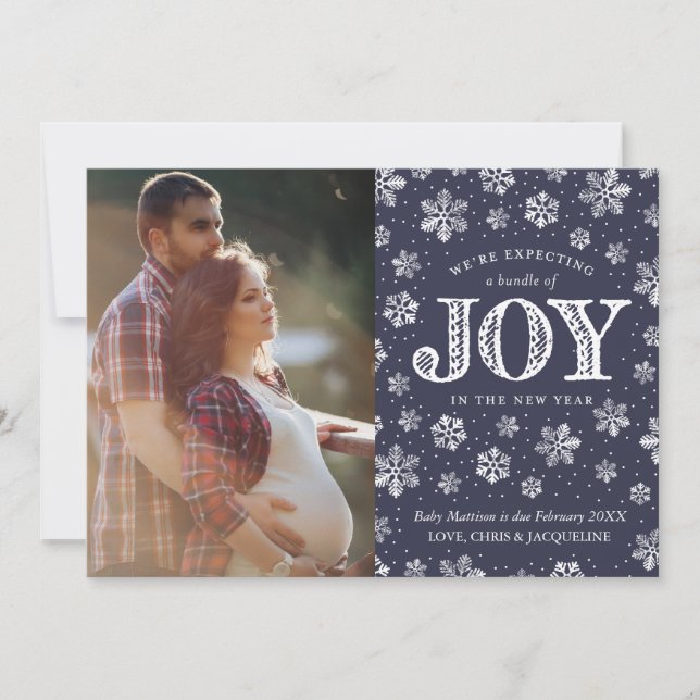 Expecting Joy Pregnancy Announcement Christmas (Front)