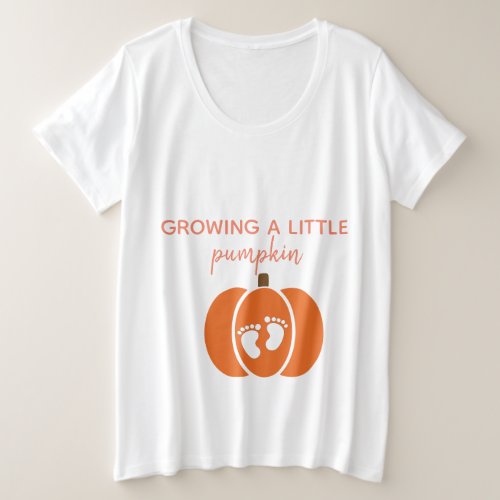 Expecting Mom Baby Bump Growing a Little Pumpkin Plus Size T_Shirt