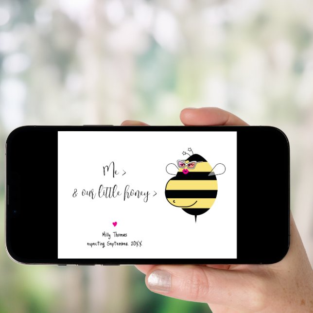 Expecting Mom Bee w/Glasses Pregnancy Announcement (Front Digital)