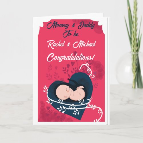 Expecting Mommy  Daddy to be Congratulation Card