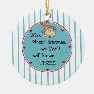 Expecting Our 1st Baby and It's a Boy-Christmas Ceramic Ornament