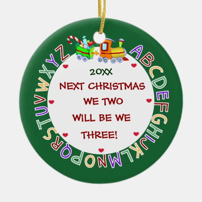 Expecting Our 1st Baby-Christmas Ceramic Ornament (Front)