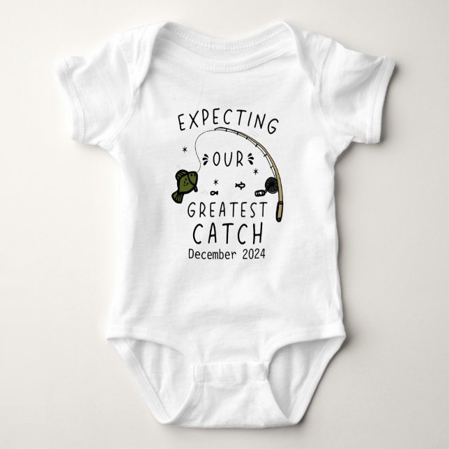 Expecting Our Greatest Catch - Family Fishing Baby Bodysuit (Front)