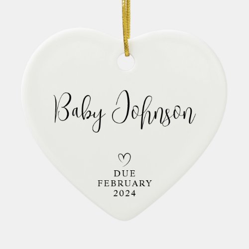 Expecting Parents Photo Baby Due 2024 Ceramic Ornament