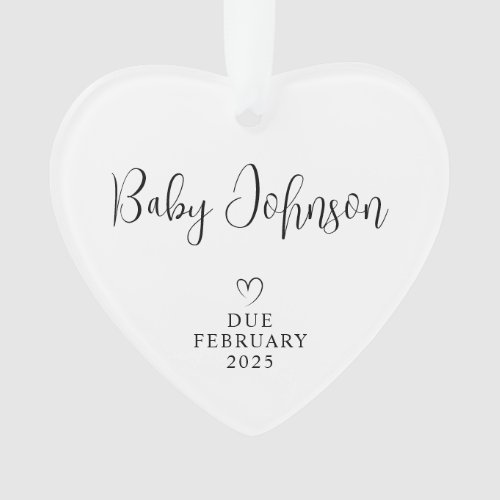 Expecting Parents Photo Baby Due 2025 Ornament