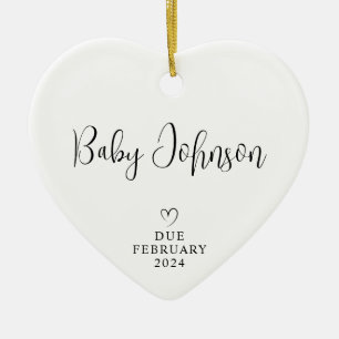 Expecting Parents Photo Baby Due 2027 Ceramic Ornament