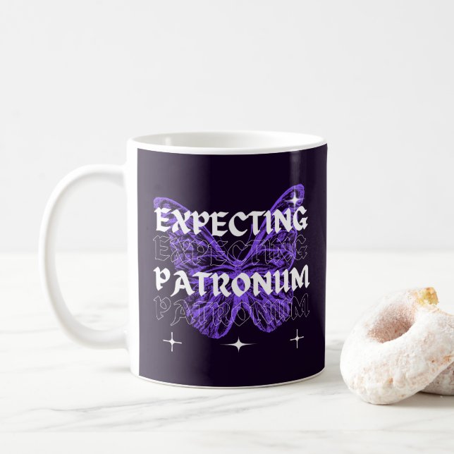 Expecting Patronum Maternity butterfly Mom Gift Coffee Mug (With Donut)