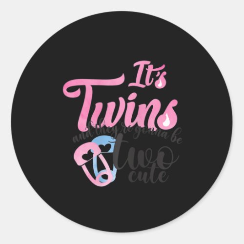 Expecting Twin Babies Mom I Two Cute Blessings In  Classic Round Sticker