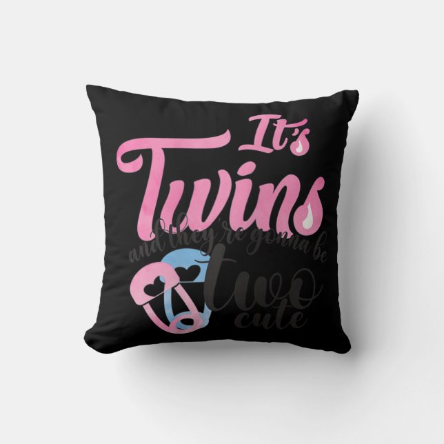 Expecting Twin Babies Mom I Two Cute Blessings In  Throw Pillow (Front)