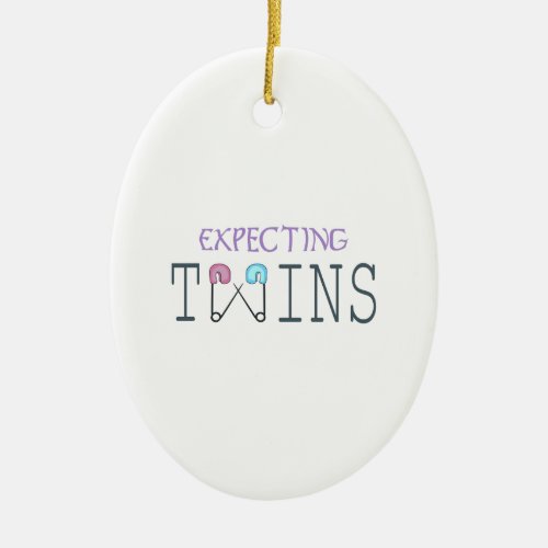 EXPECTING TWINS CERAMIC ORNAMENT