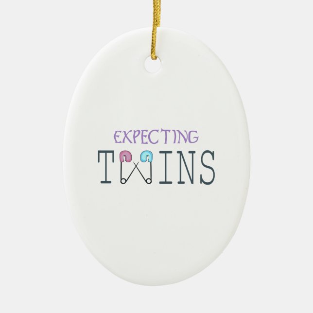 EXPECTING TWINS CERAMIC ORNAMENT (Front)