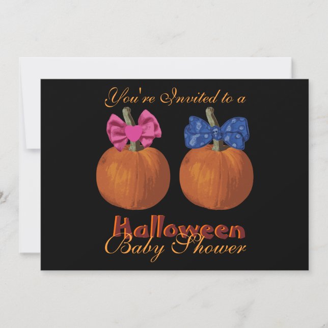 Expecting Twins Halloween Baby Shower Invitations (Front)