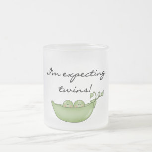 Expecting Twins - Peas in a Pod Frosted Glass Coffee Mug