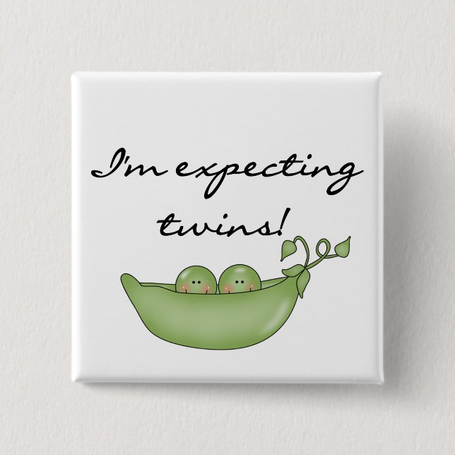 Expecting Twins - Peas in a Pod Pinback Button (Front)