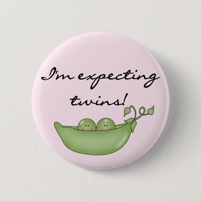 Expecting Twins - Peas in a Pod Pinback Button (Front)