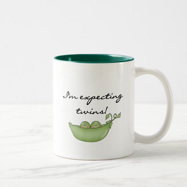 Expecting Twins - Peas in a Pod Two-Tone Coffee Mug (Right)