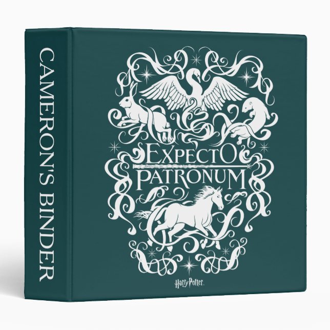 Expecto Patronum Filigree Graphic 3 Ring Binder (Front/Spine)