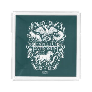 Expecto Patronum Filigree Graphic Acrylic Tray